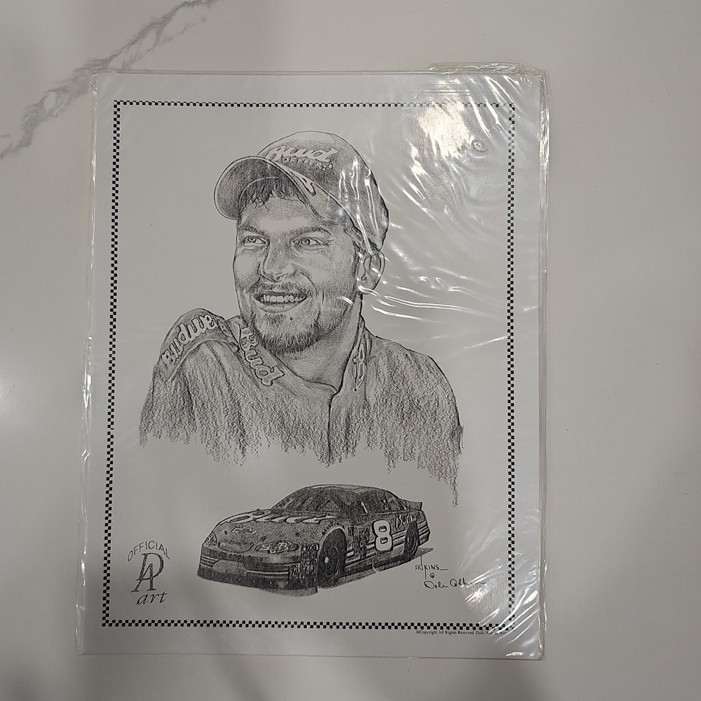 Dale Earnhardt Jr #8 Sketch Print Nascar Racing 8.5" x 11"